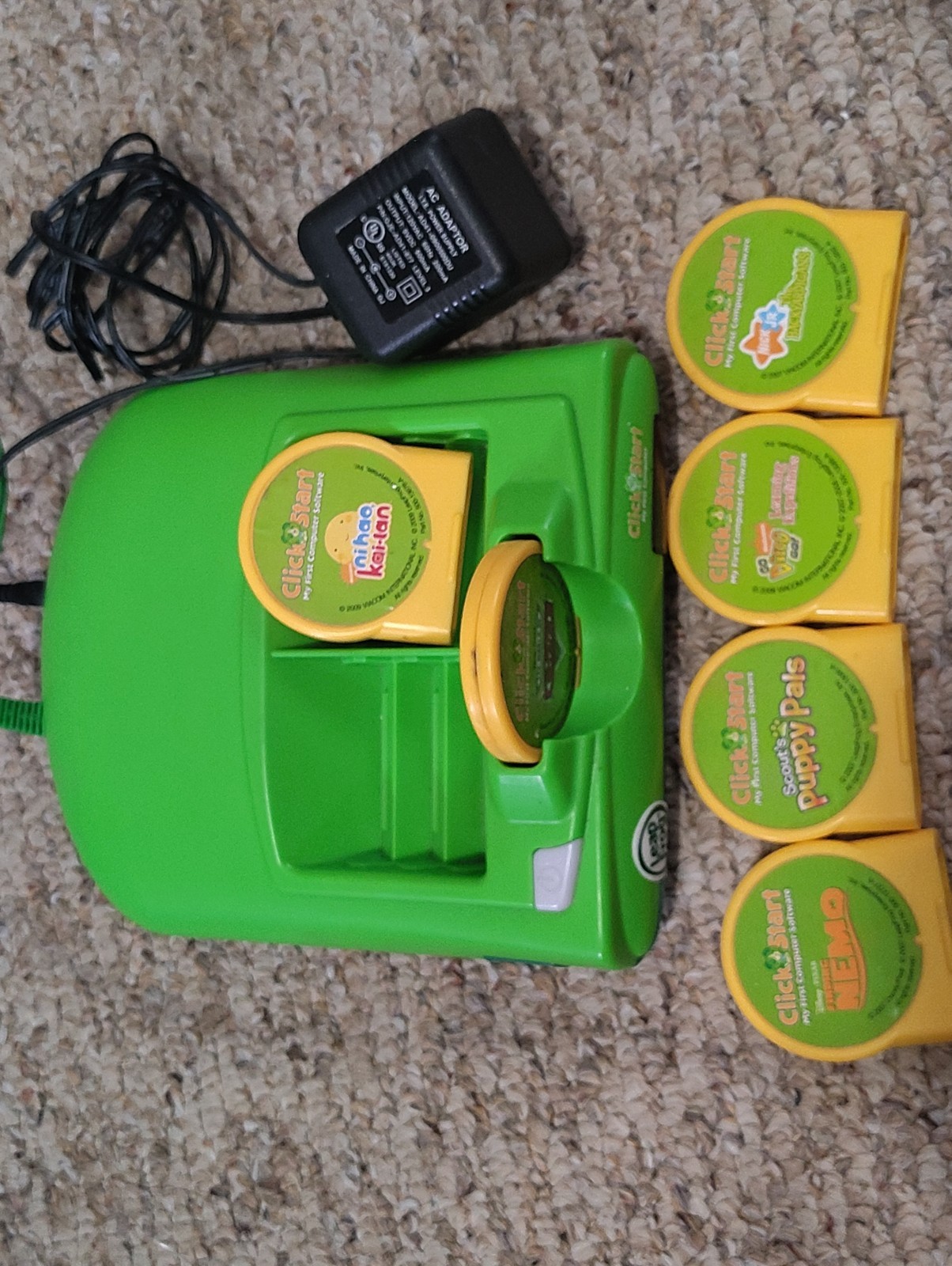 Leap Frog Click Start My First Computer Console ONLY With Games With Power Cord