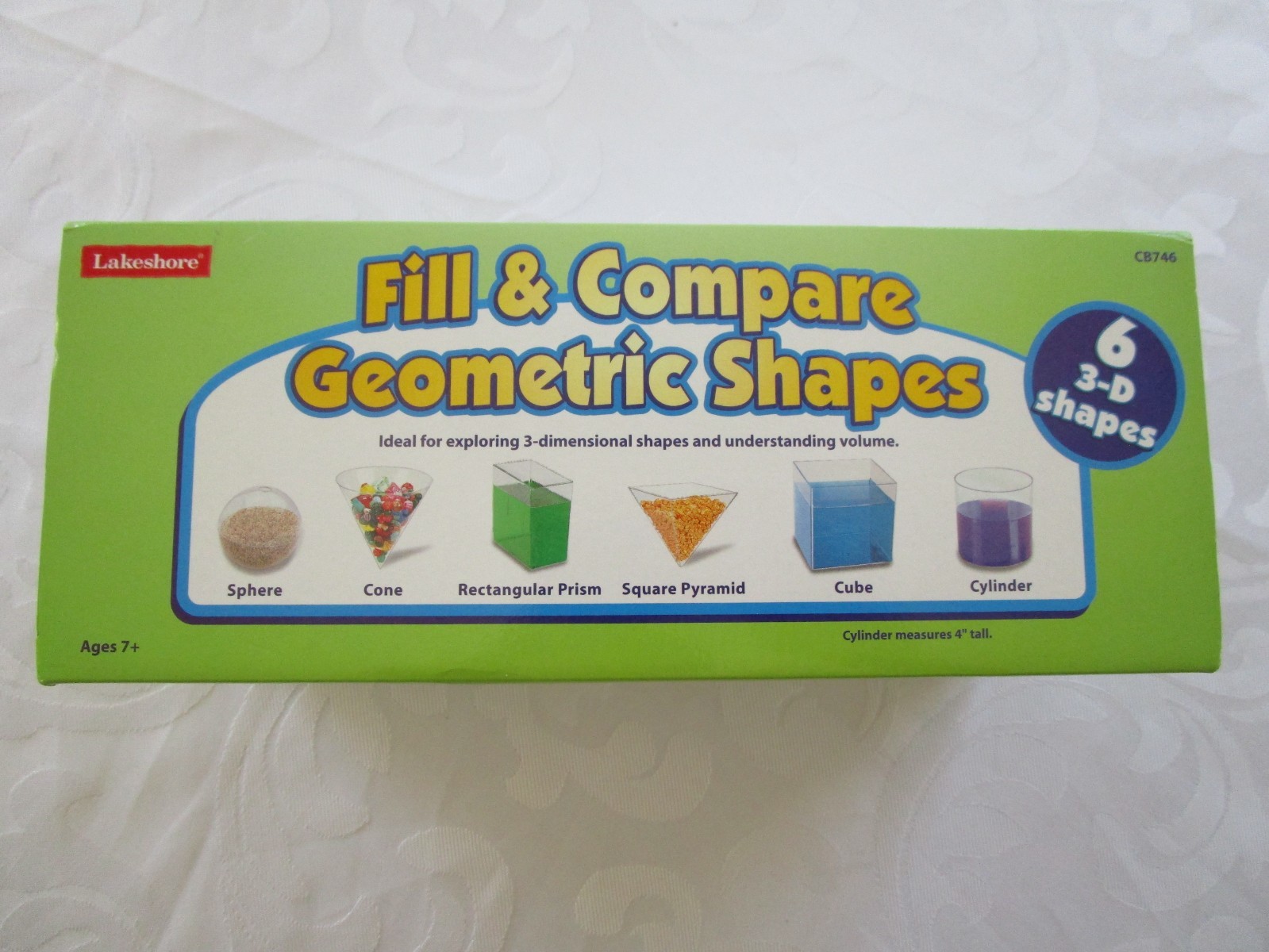 Lakeshore Learning FILL & COMPARE GEOMETRIC SHAPES, 6 3-D SHAPES, AGES 7+