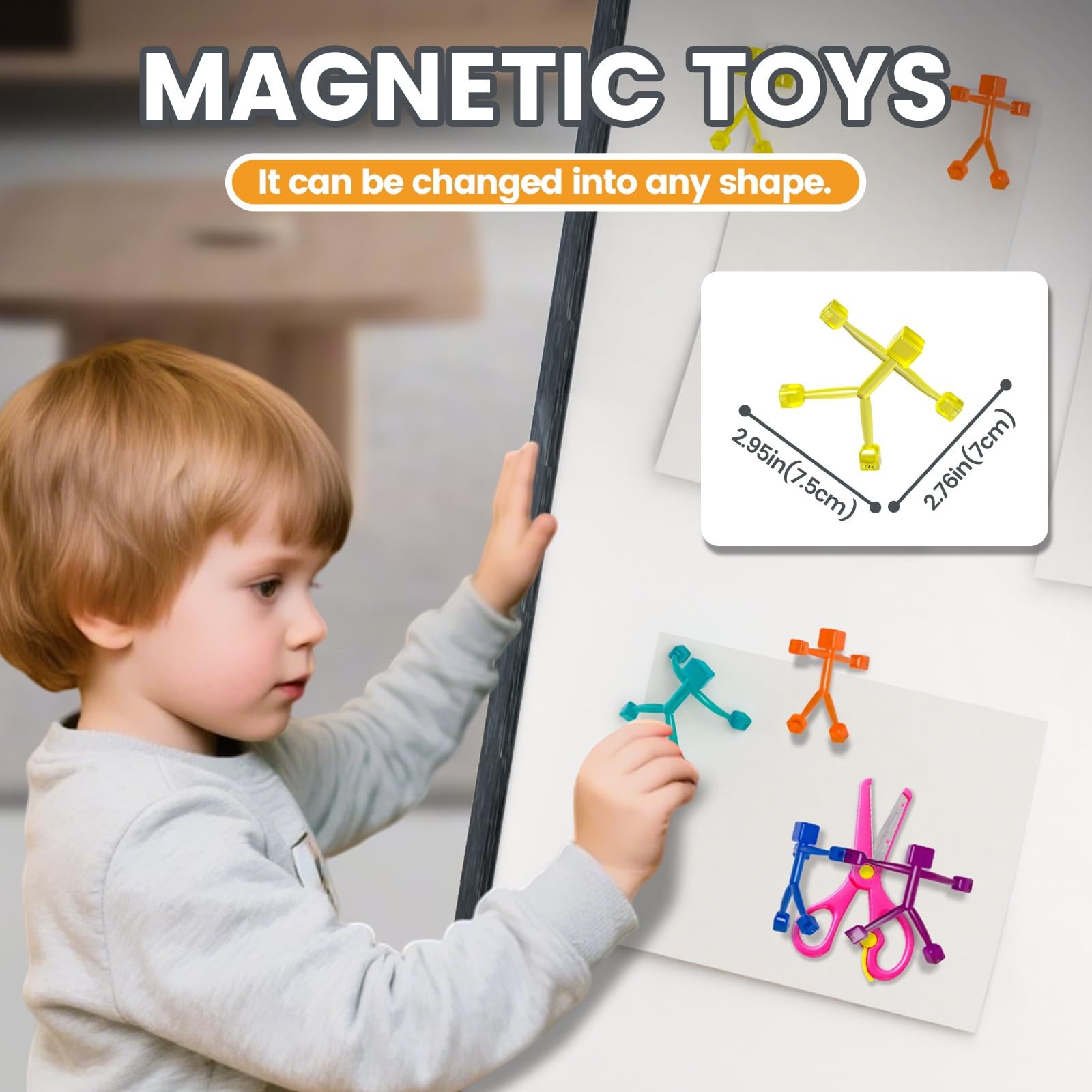 15PCS Magnetic 2.95 x 2.76 inches, Red, Orange, Yellow, Green, Blue, Purple
