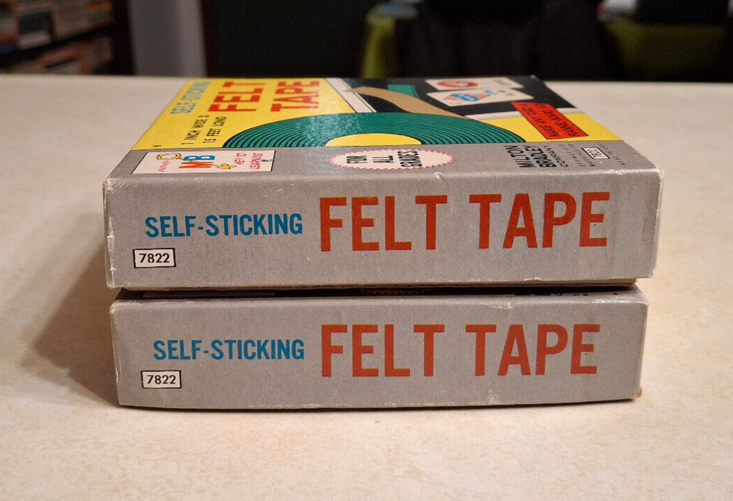 Vintage Milton Bradley Felt Tape Self-Sticking Green 1960s MCM Teaching Supplies