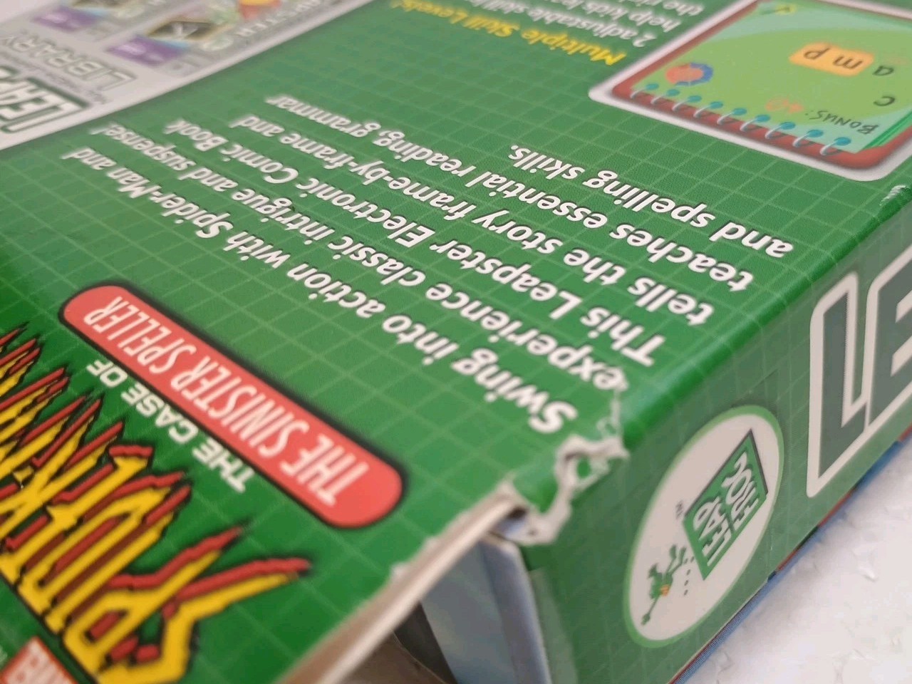 Leap Frog Leapster Spiderman The Case Of The Sinister Speller Game Damaged Box