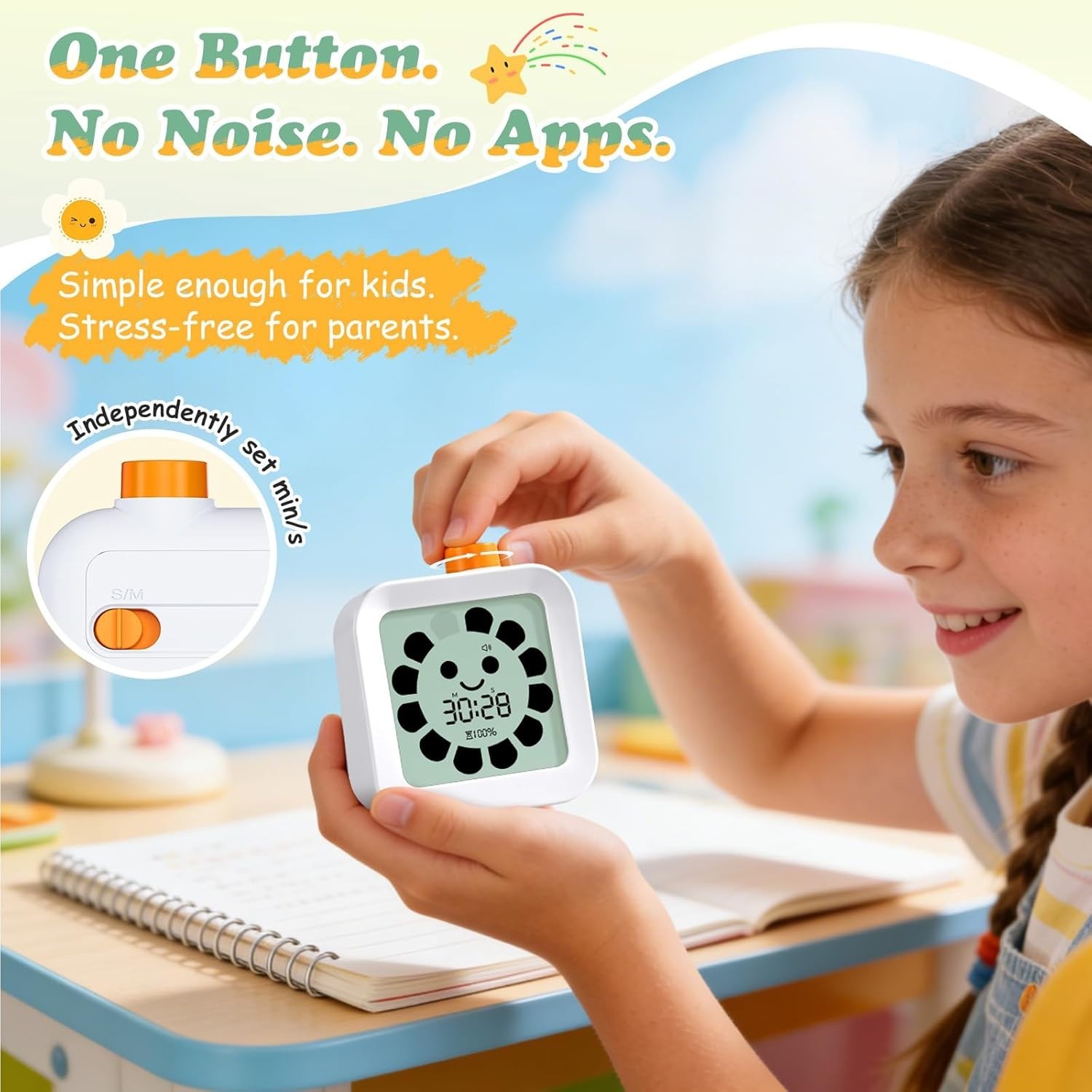 School Supplies for Kids Visual Timer for ADHD & Autism, Digital Countdown Ti…