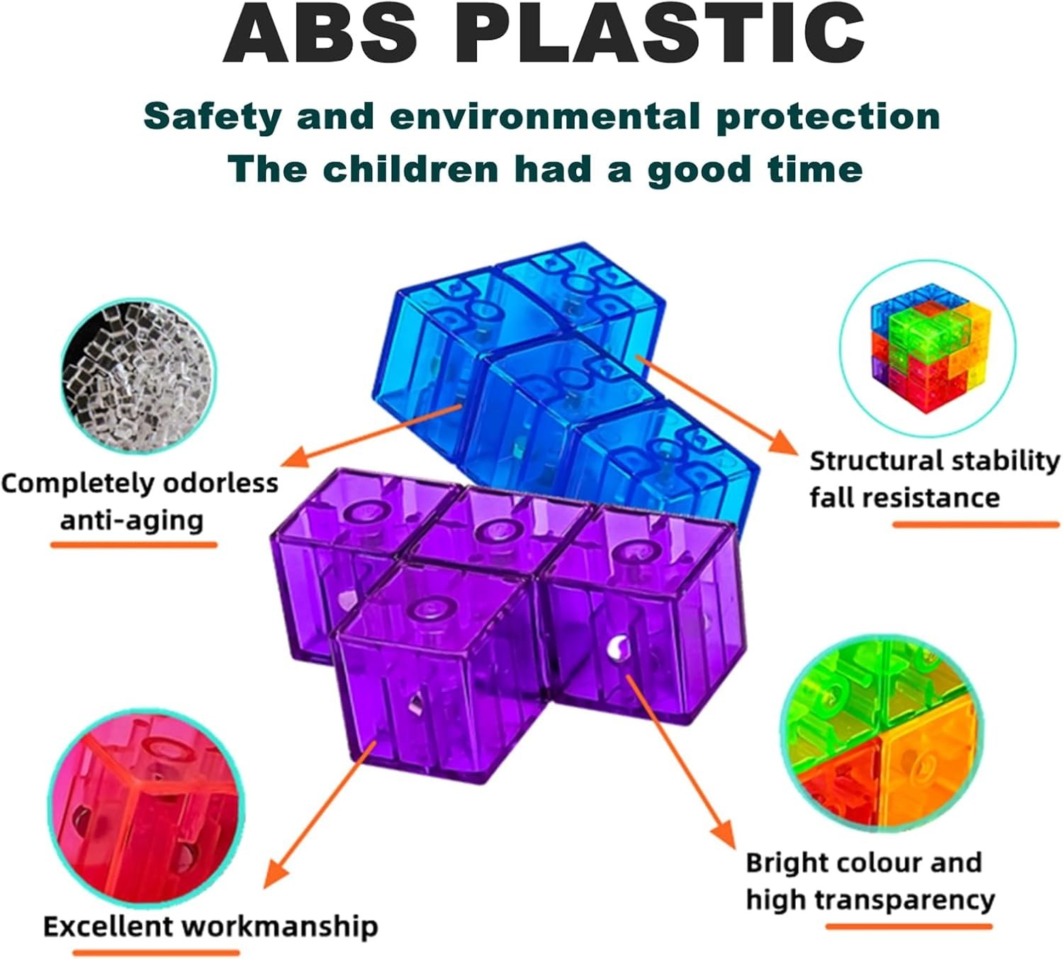 Magnetic Building Blocks Magic Magnetic 3D Puzzle Cubes, Set of 7 Multi Shapes M