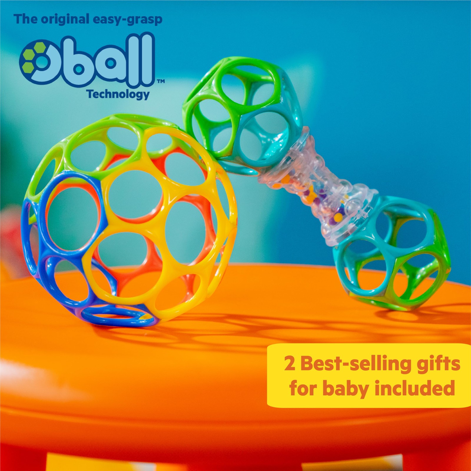Bright Starts 1 Count (Pack of 1), Easy-Grasp Oball Bundle Gift Set