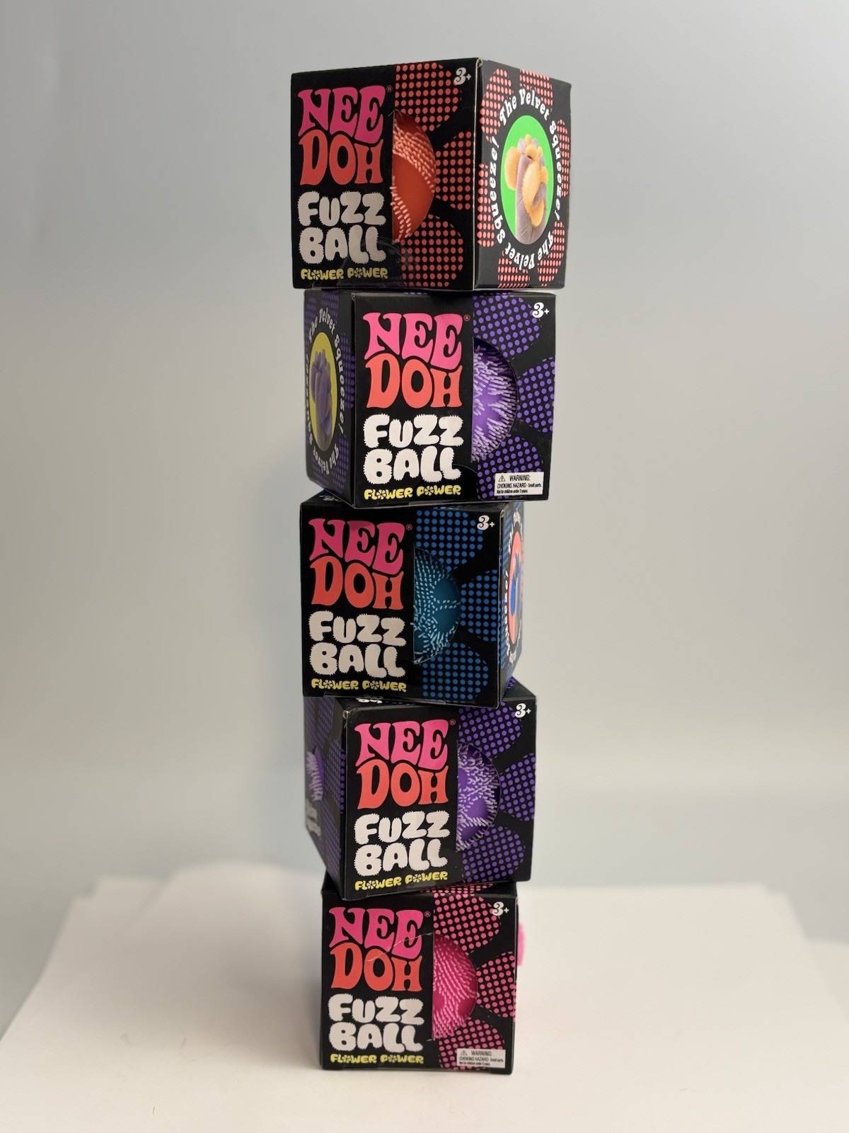 Nee Doh Needoh FUZZ BALL The Velvet Squeeze Fuzzball Lot Of 5 BRAND NEW Squishy