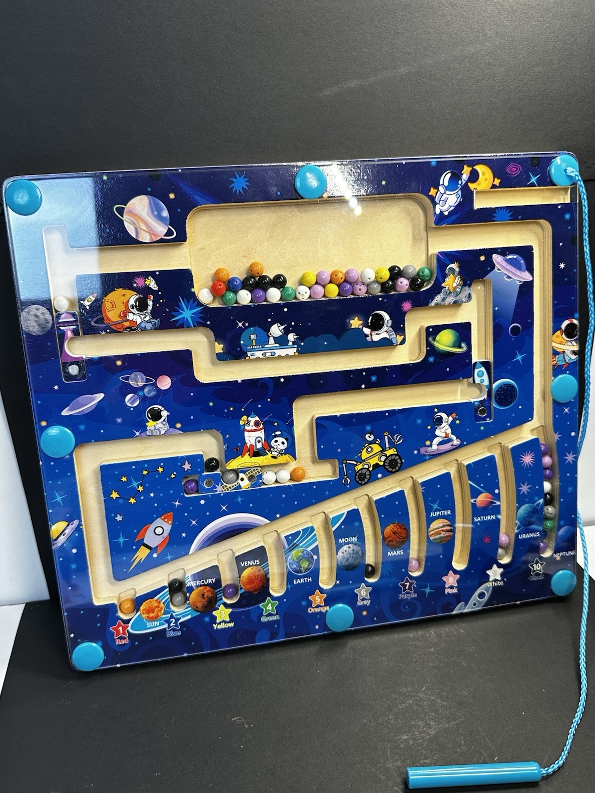 Montessori Magnetic Outer Space Maze, Fun Learning-Color/Numbers for 3-5