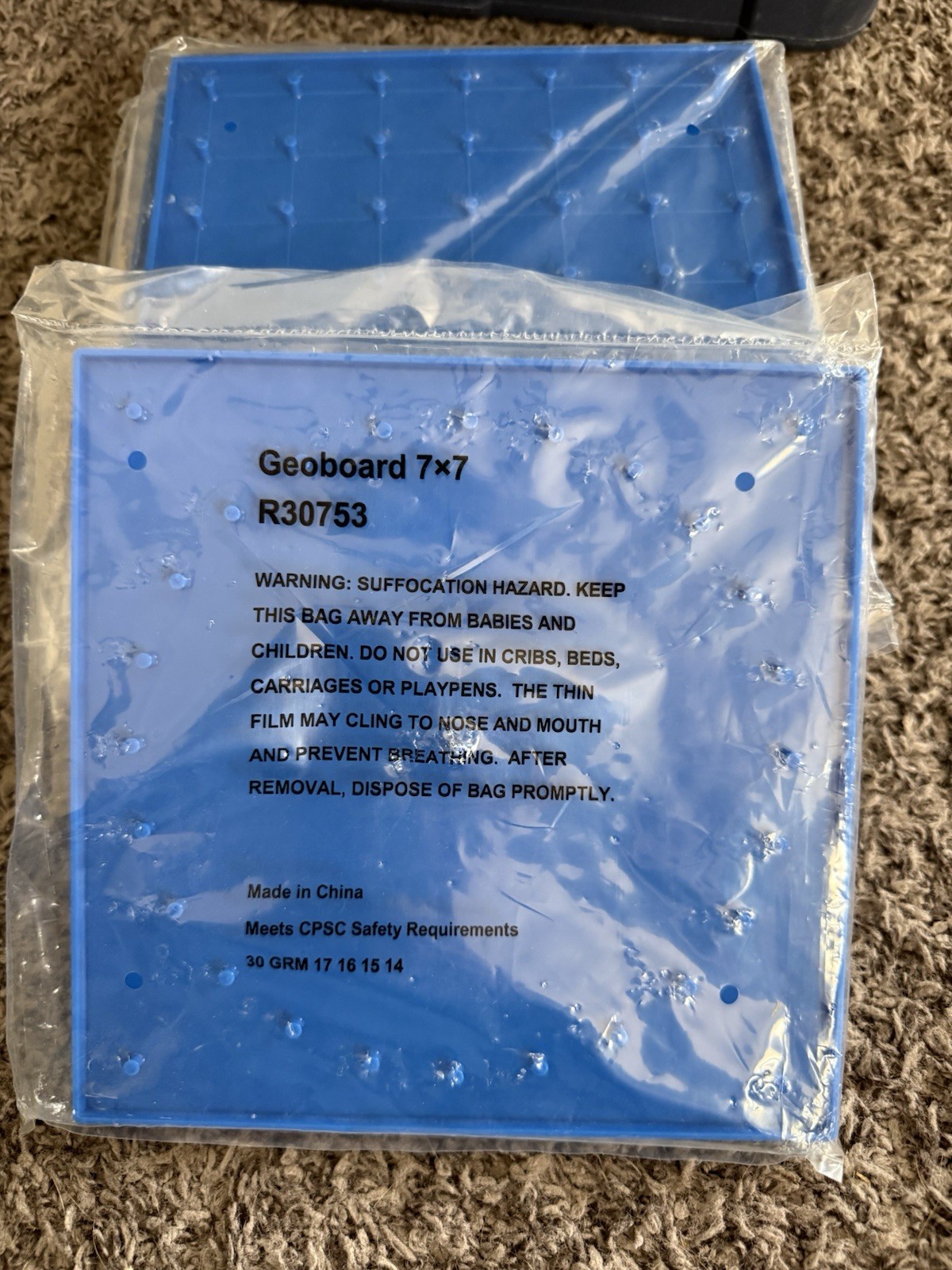 6 NEW Double-Sided Geoboards 7×7 Color Blue Teaches Math, Children.
