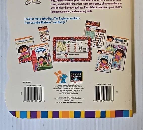 Dora the Explorer Safety Workbook Wipe Off Activity Book-Learning Horizons Staff