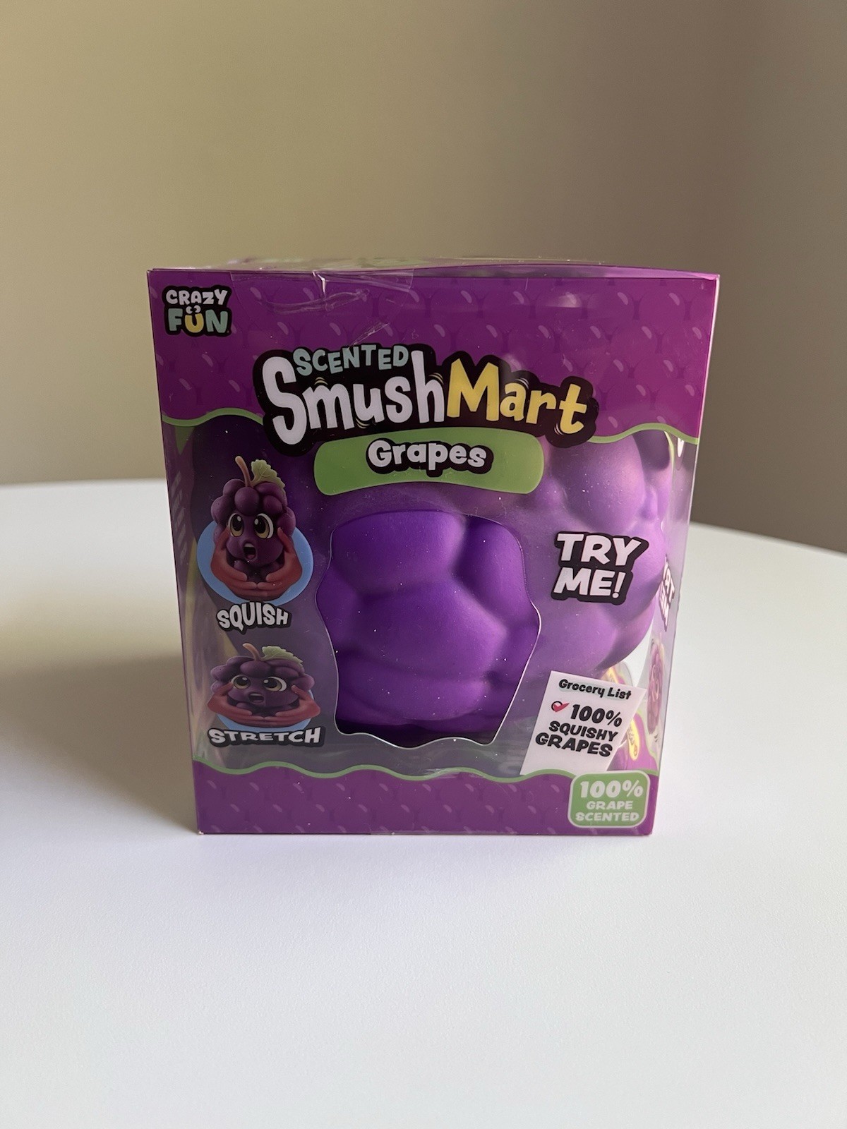 🍇 Smush Mart Scented Grapes JUMBO VIRAL SQUISHY 6” RMS USA Crazy Fun