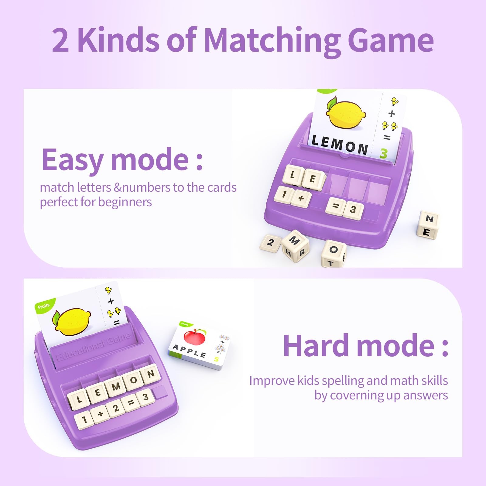 Matching Letter Games for Ages 4-8,Learning & Education Toys for Preschool Bo…
