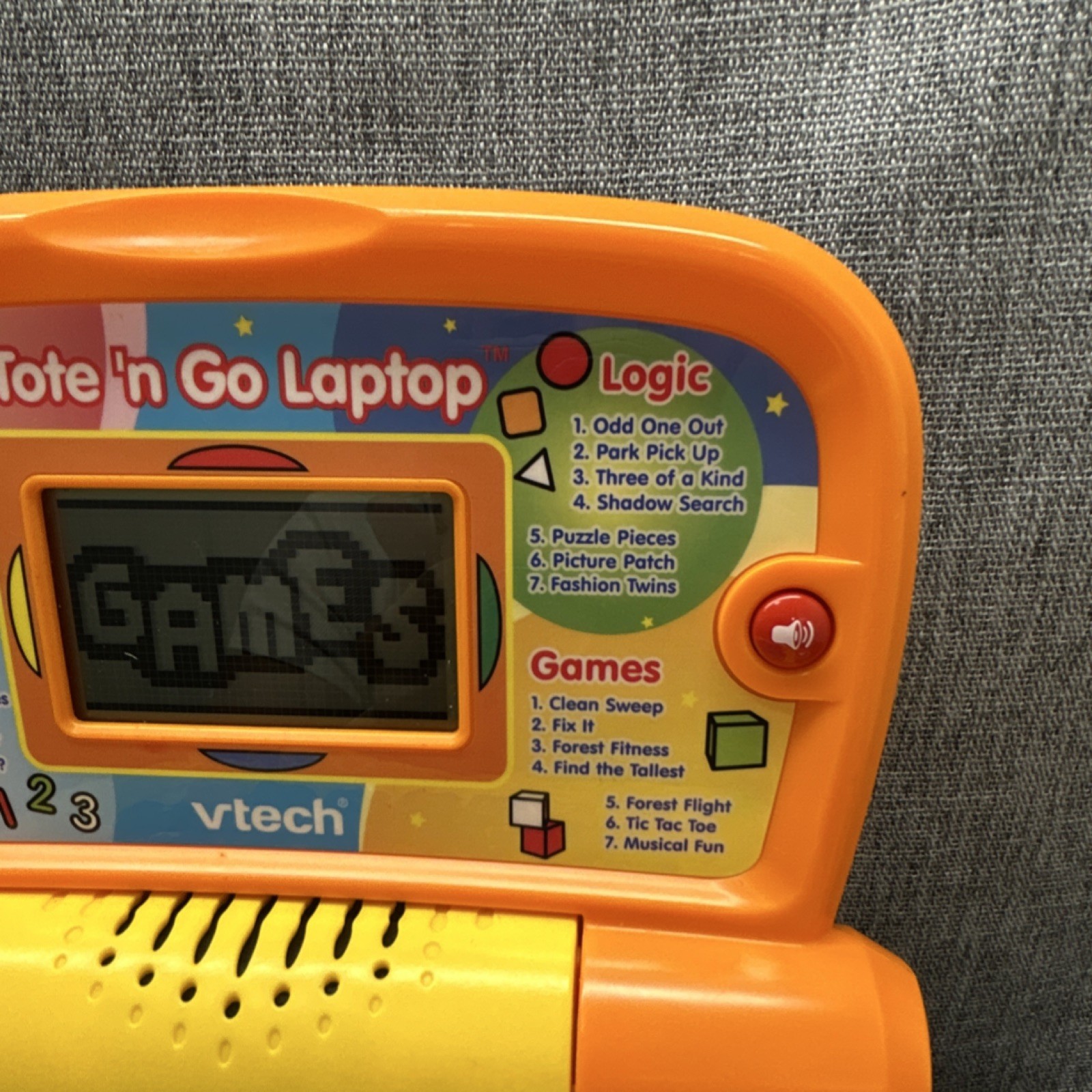 VTech Tote ‘n Go Laptop Electronic Learning Toy Orange Yellow 4-7 Years Tested