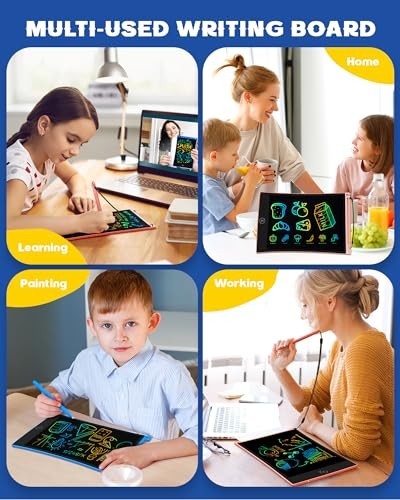2 Pack LCD Writing Tablet with Stylus Colorful Doodle Board 8.5 inch Blue+pink