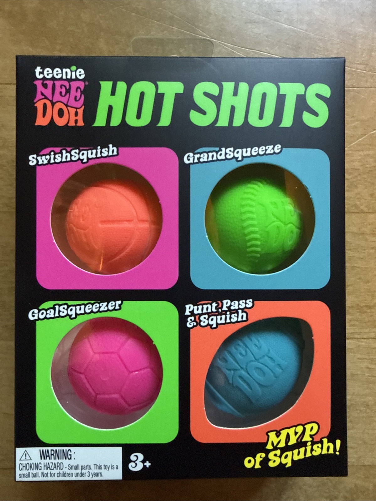 100% Authentic Schylling Teenie NeeDoh Hot Shots Squishy Toy Multicolor 4pc/pack