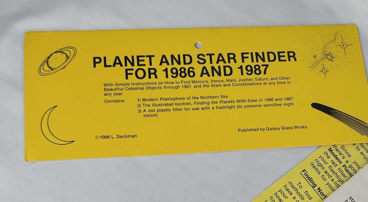 Modern Planisphere Of The Northern Sky With Instructions Stars Planets 1986 1987