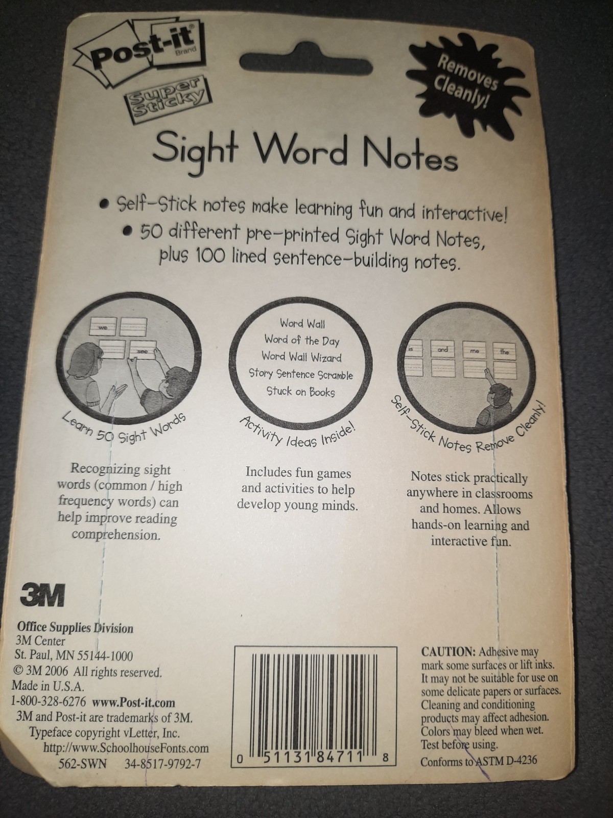 Post-it SIGHT WORD NOTES – LEVEL 1 – AGES 5+ By 3M, BRAND NEW