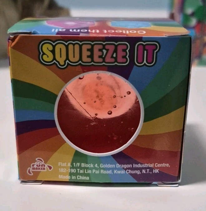 Fun Maker Squeeze It Gel Cube Tactile Squeeze Toy, Red, Ages 3-4 Years And Up