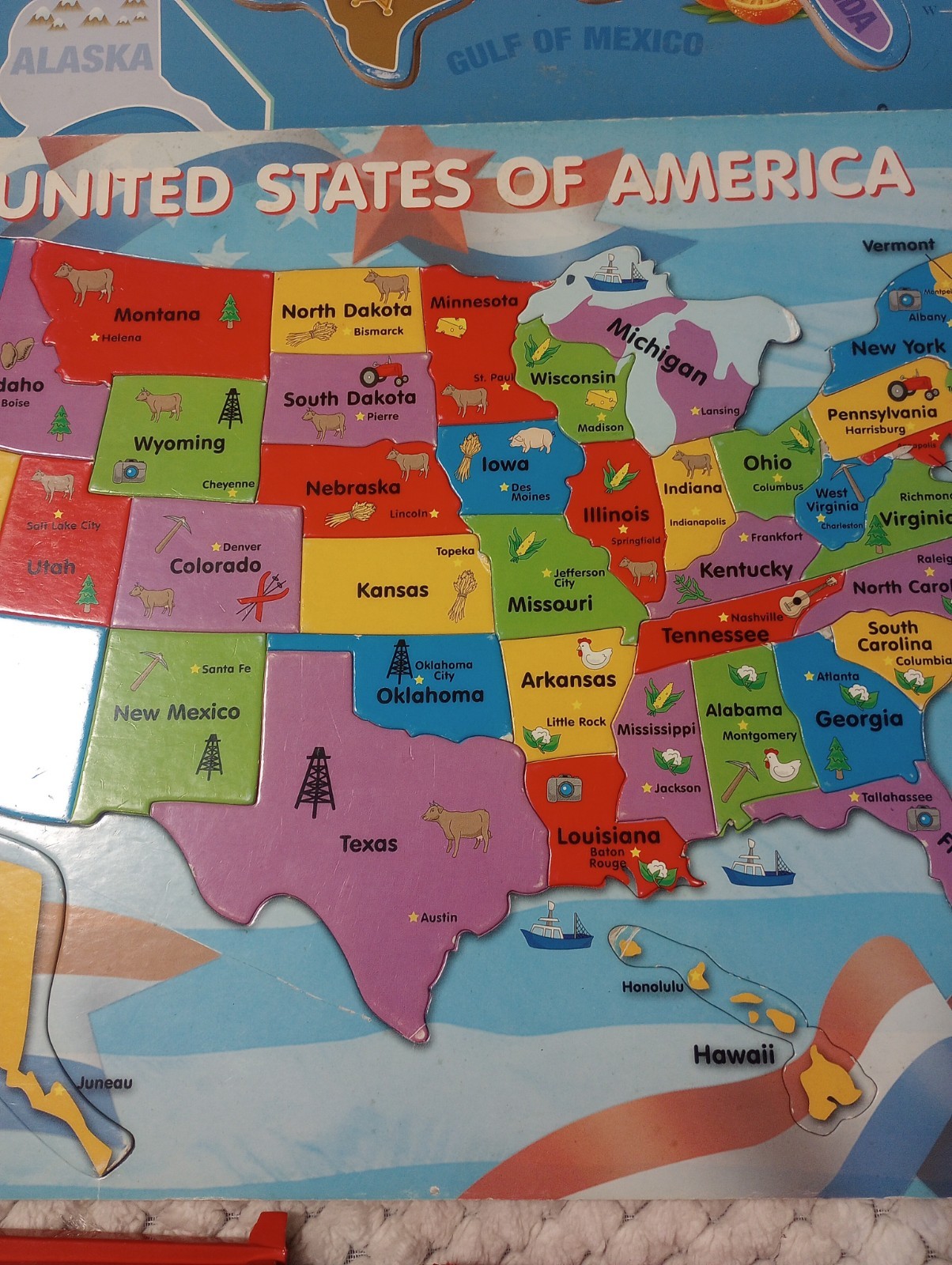 United States Of America Puzzles & P/K Flashcards (22 & 42 Pc Puzzles)