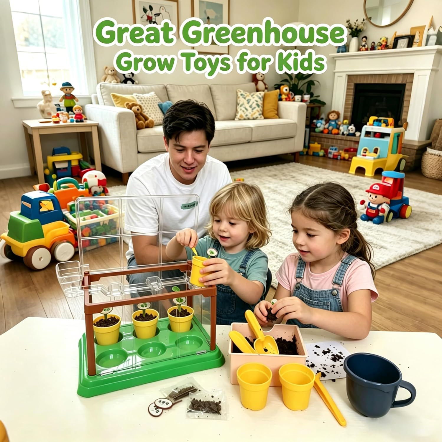 Kids Gardening Kit Greenhouse Growing Terrarium Kit Plant Growing Set Discovery