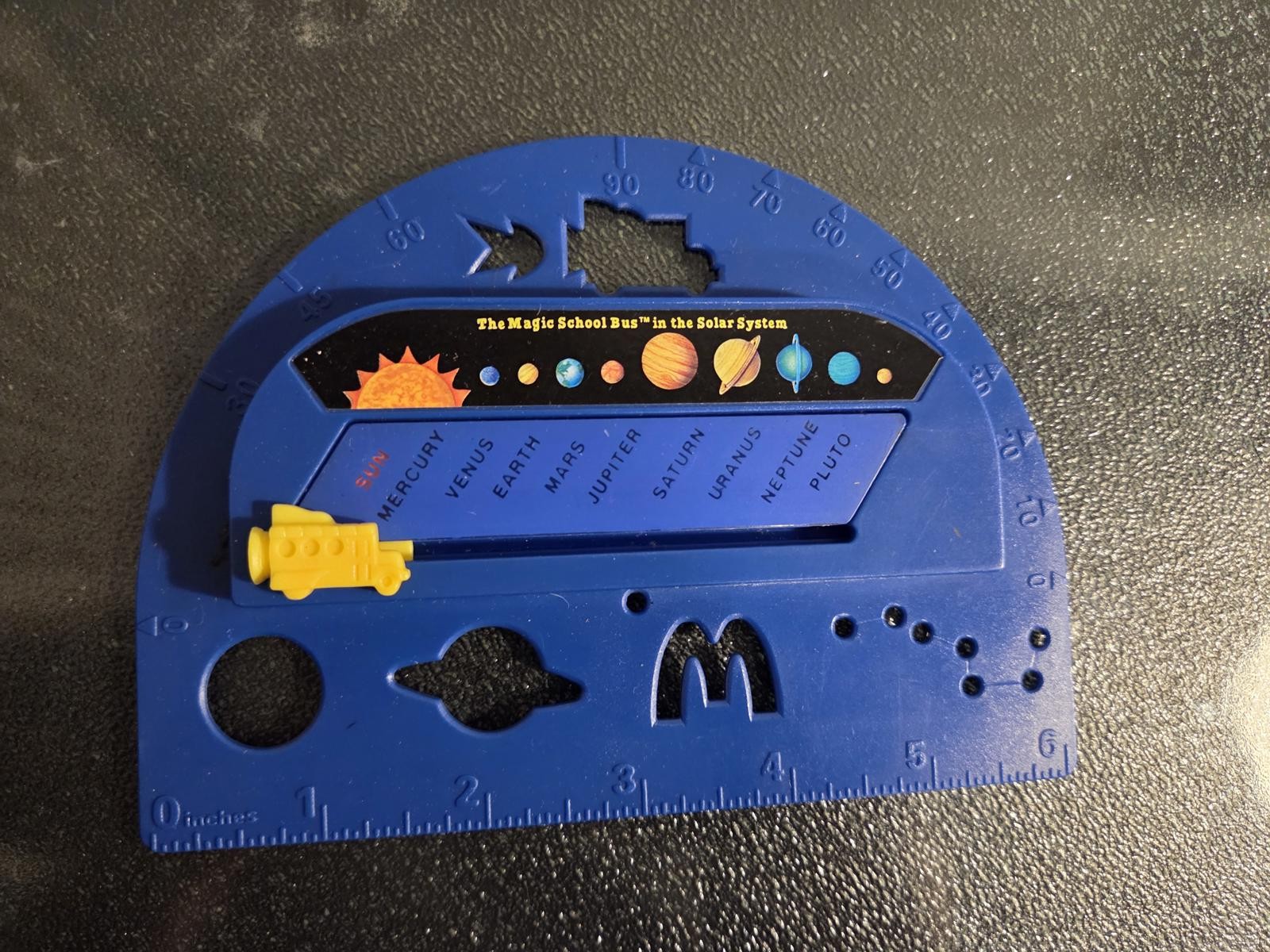 1994 McDonald’s Magic School Bus Space Tracer Ruler Protractor