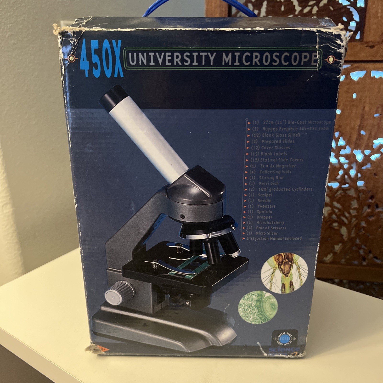 Vintage Microscope Science Tech 450X University Kit 10X-15X Zoom Complete