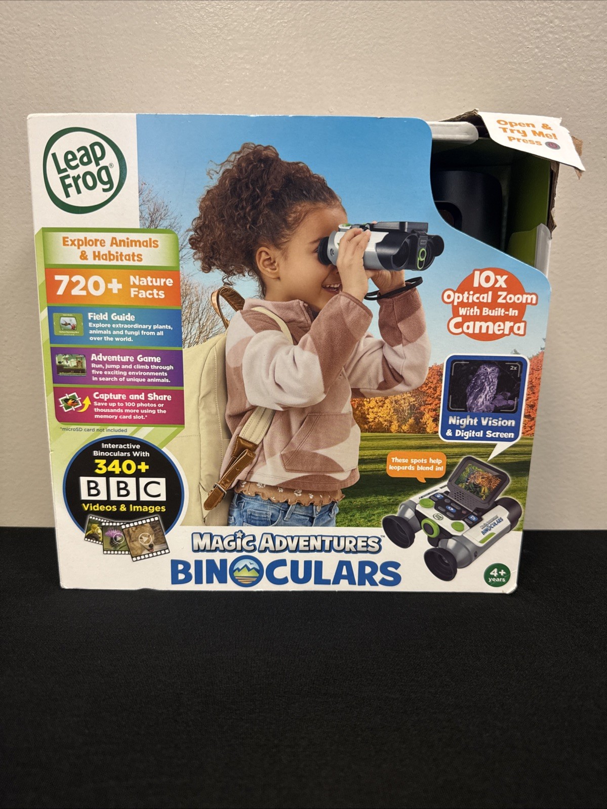 Leap Frog Magic Adventures Binoculars W/Screen Capture Night Vision For Kids New