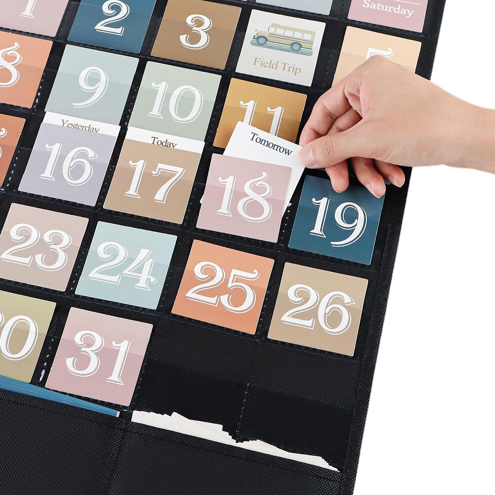 Boho Calendar Pocket Chart for Classroom Cards Add-On School Supplies Teacher…