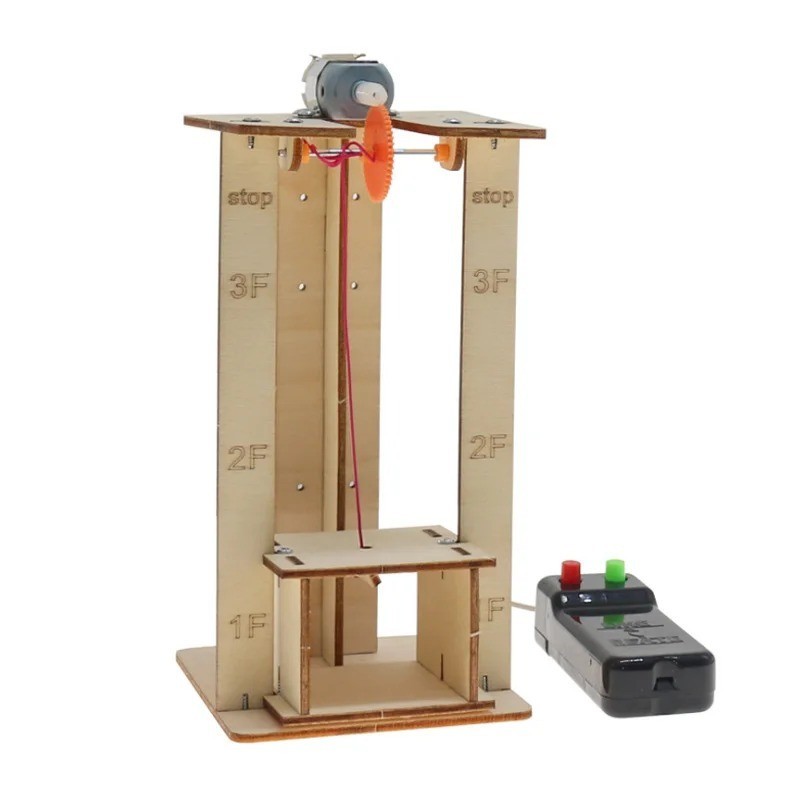 DIY Electric RC Elevator Model Kit STEM Science Toy, Educational Project for Kid