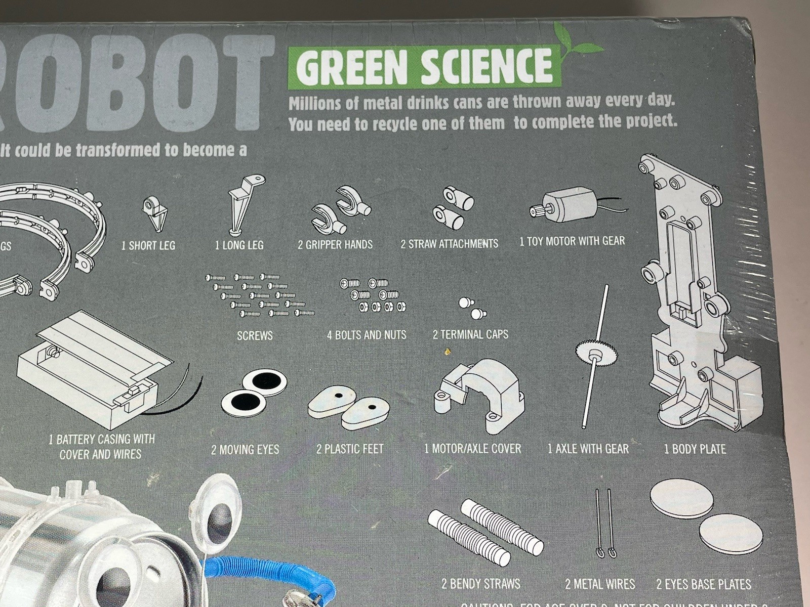 4M Toysmith, KidzRobotix Tin Can Robot, DIY Science Kits STEM Powered Kids NEW