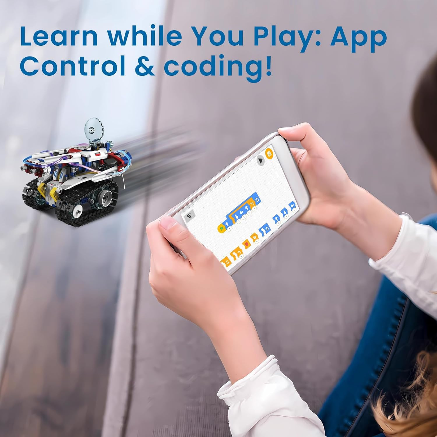 5-In-1 STEM Robot Building Kit for Kids Ages 6-16, Remote & App Controlled, Rech