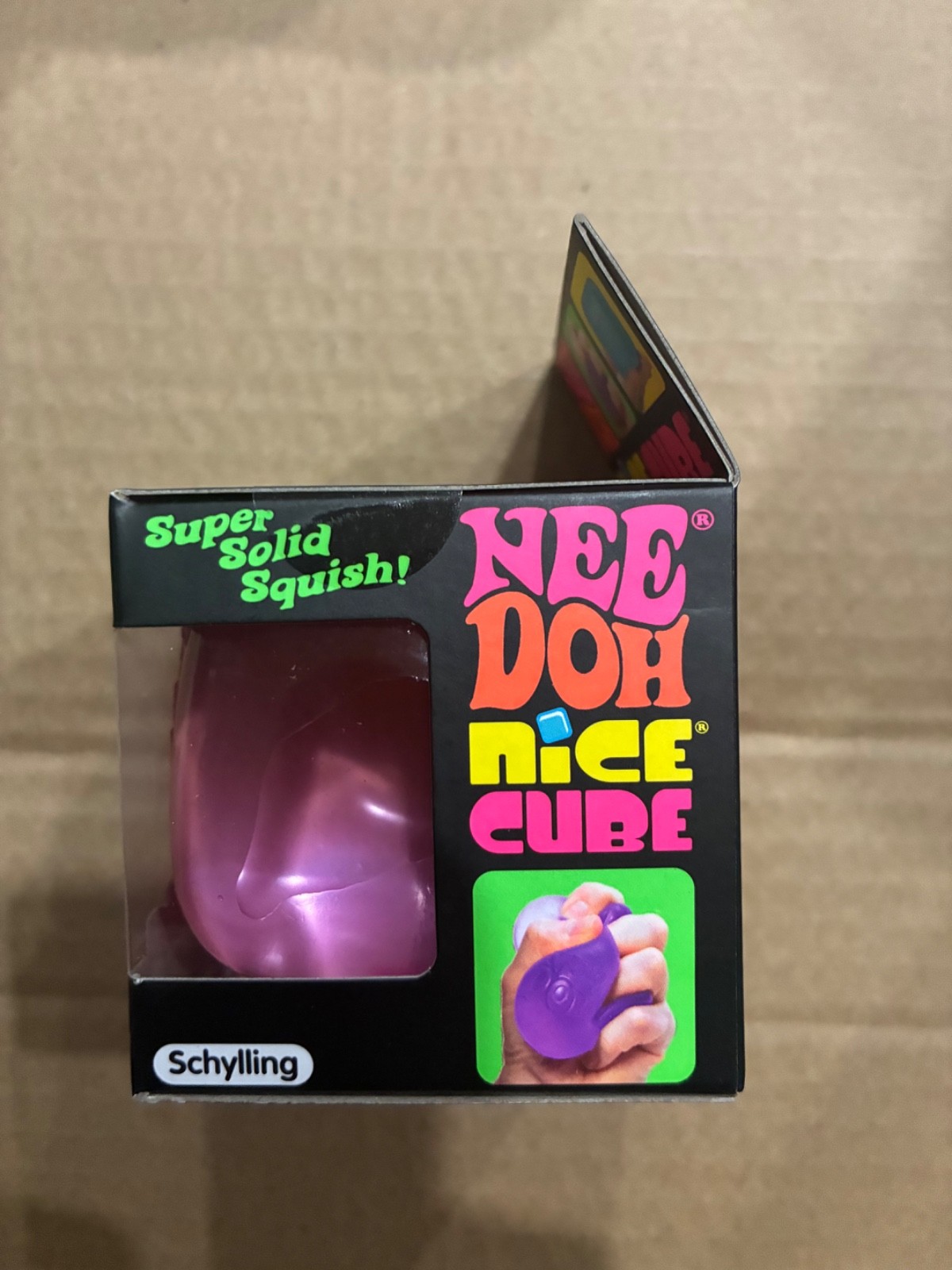 NEW Needoh Nee Doh Nice Cube Super Solid Squish Pink Toy, FAST SHIPPING!