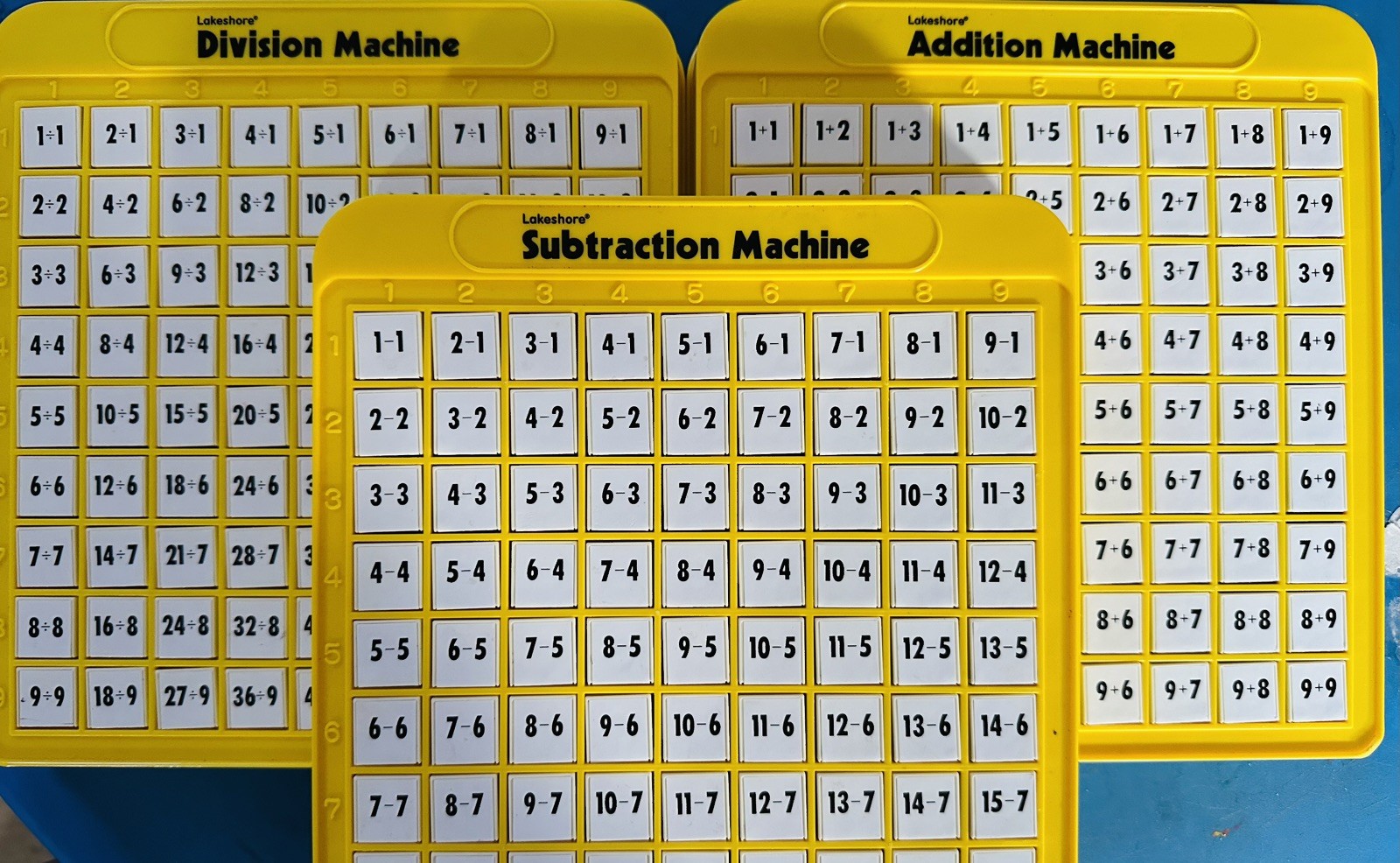 Lakeshore Math Machines Addition Subtraction & Division Set Of 3