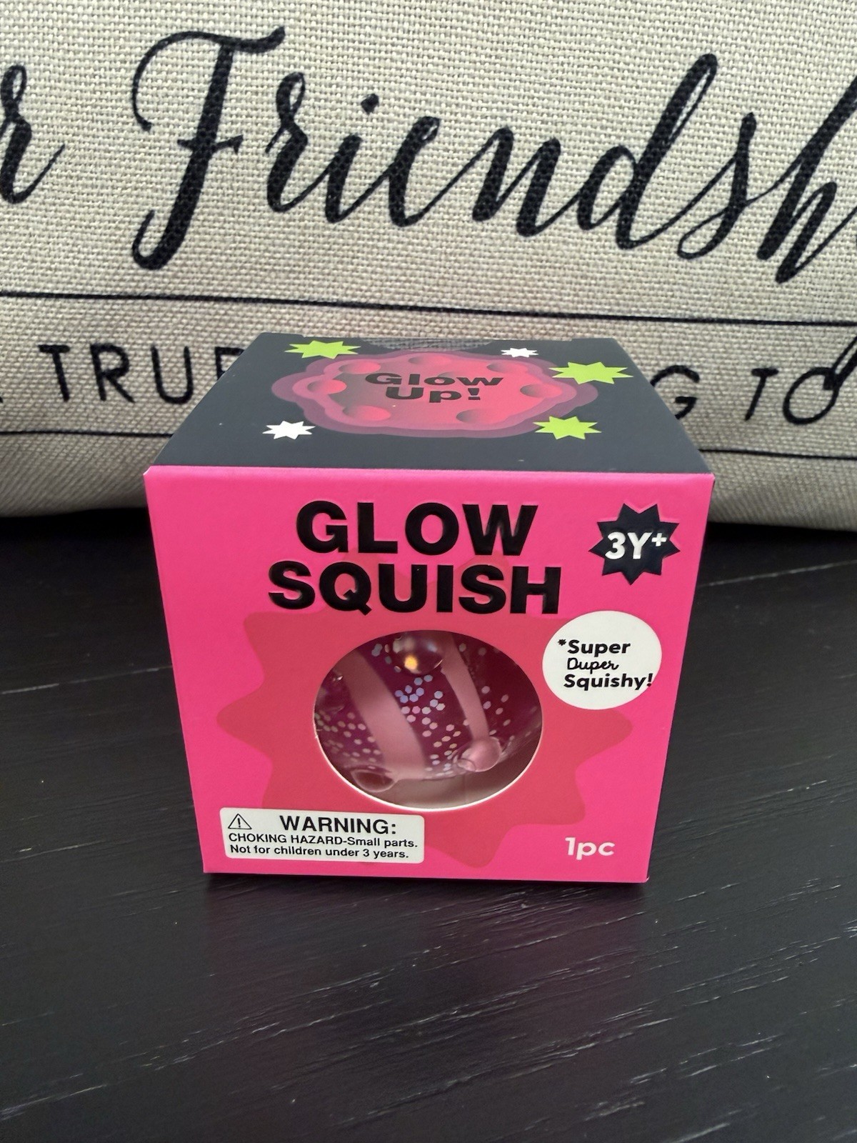 NEW Super Duper Squishy Glow in the Dark Squeezy by J’Adore Pink Glow Squish