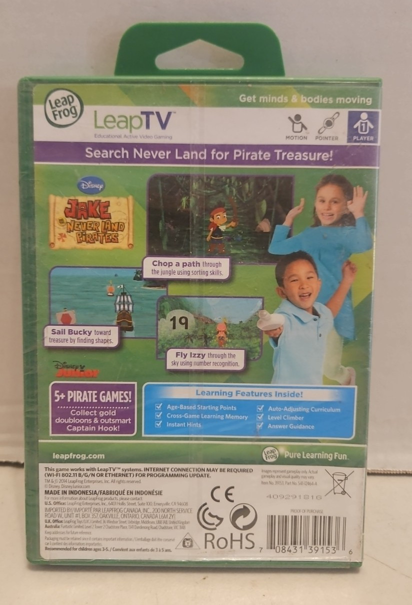 Leap Frog Leap TV Jake And The Never Land Pirates Math Game (3-5 years) -New C