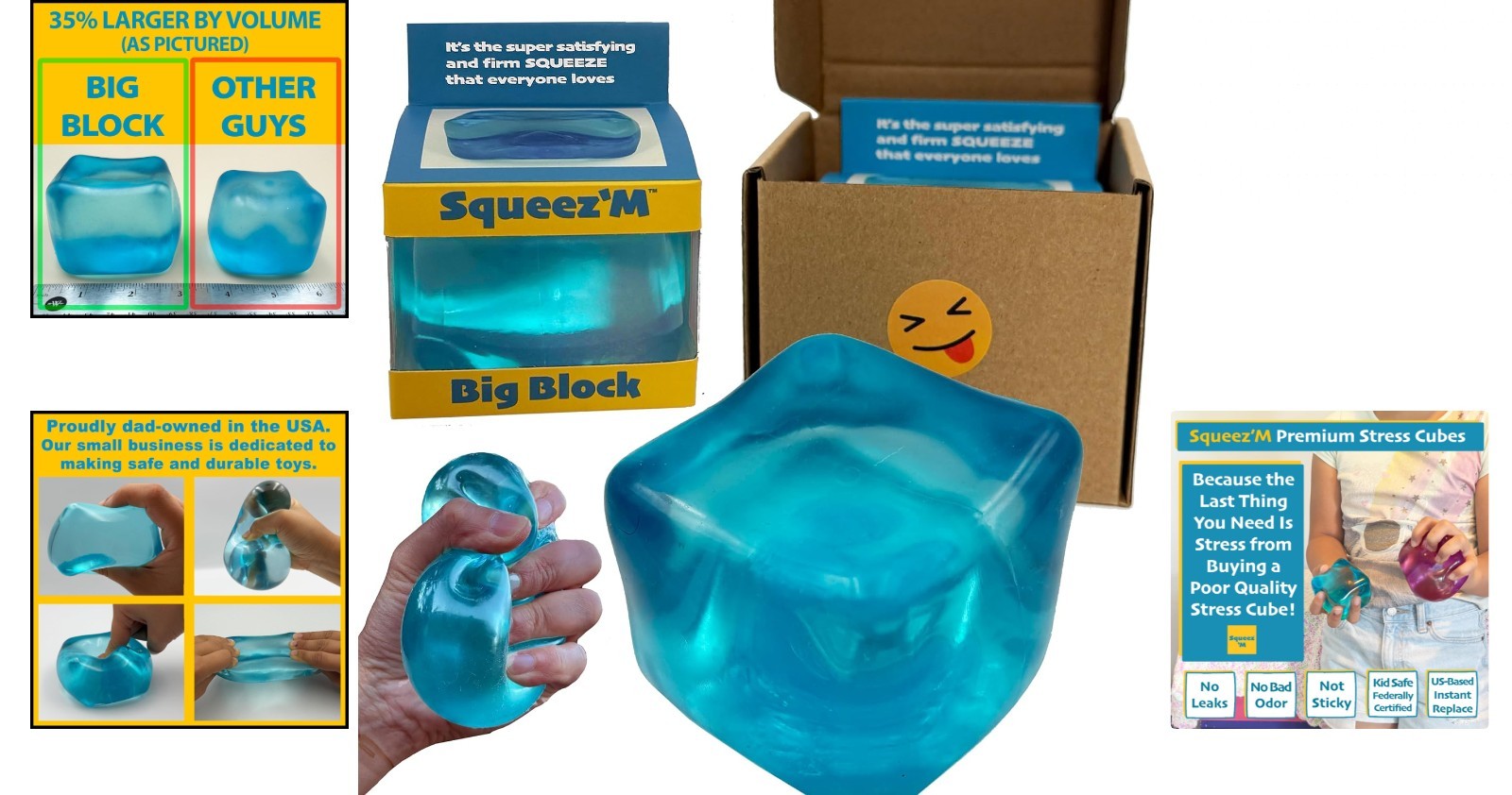 Giant Nice Cube – Sensory Squeeze Toy with a Super Solid Squish – A