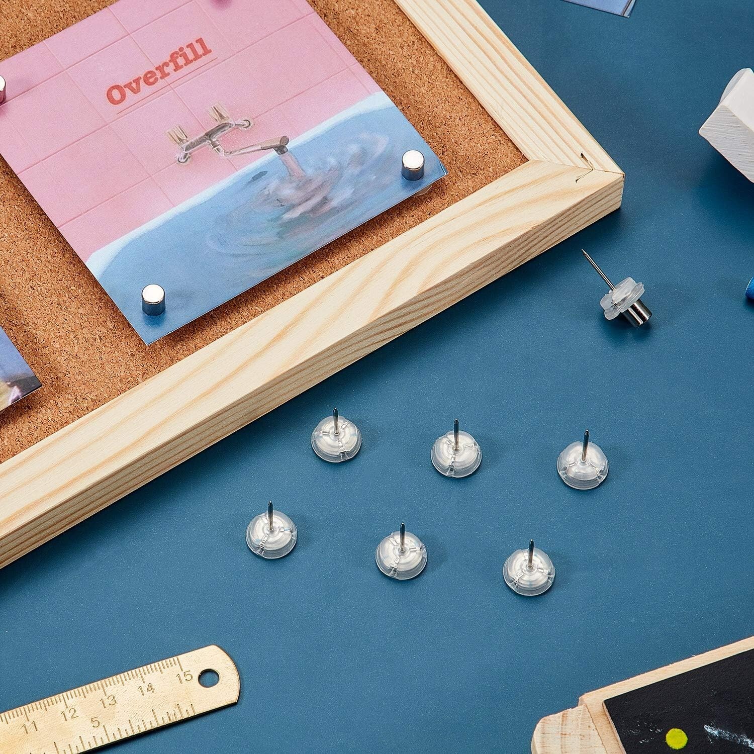 Reusable Magnetic Pushpins – 50 Nickel-Plated Photo and Poster Holders