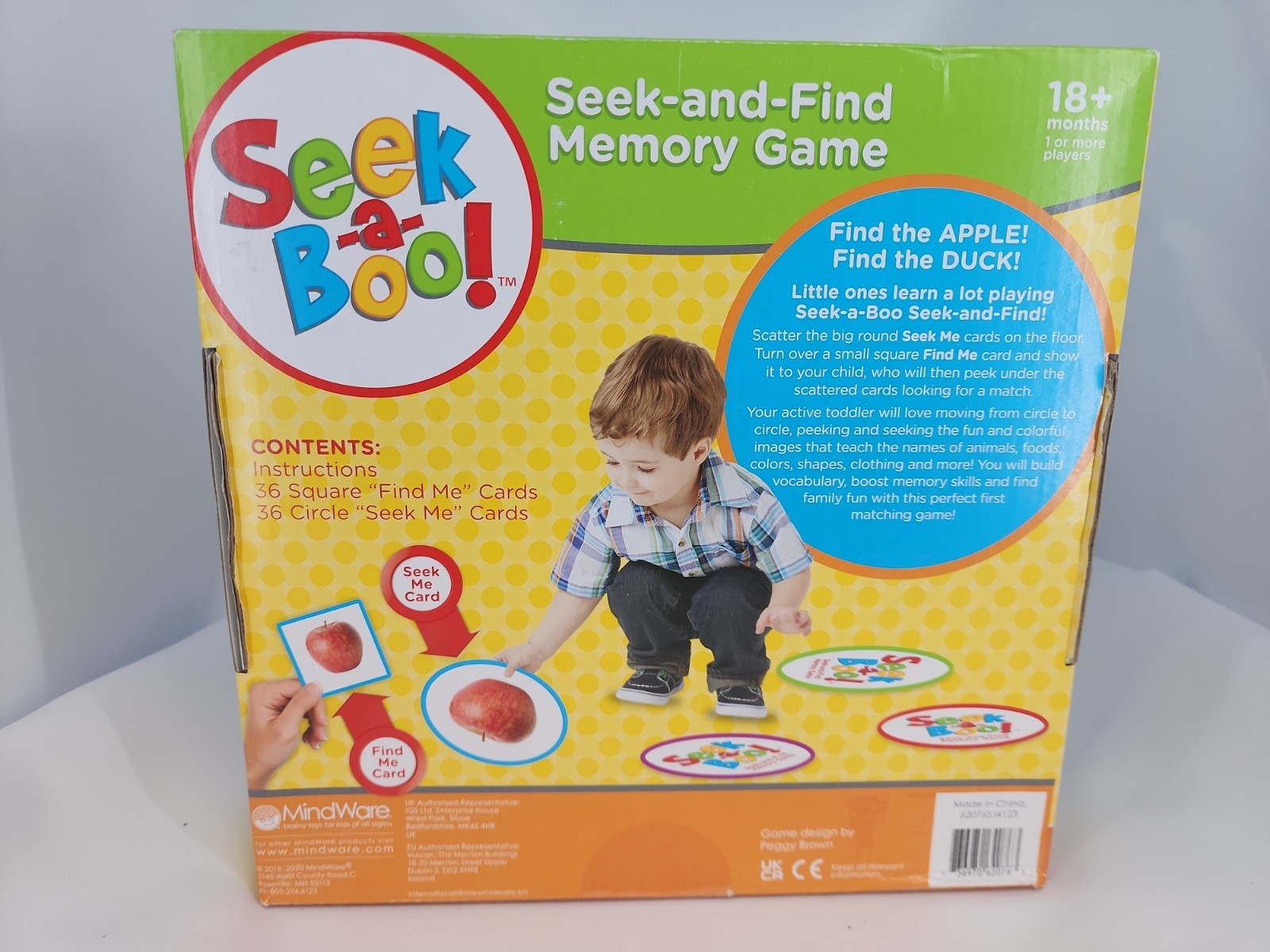 Seek-A-Boo The Seek And Find Memory Game Mindware Brain Toys 18m+ New In Box