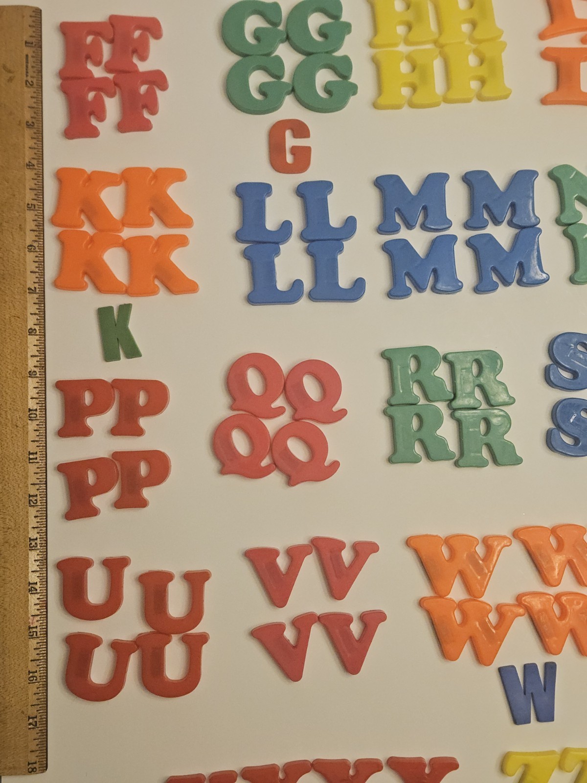 Vintage Plastic Letters Magnetic Alphabet Lot of 111 Assorted Letters