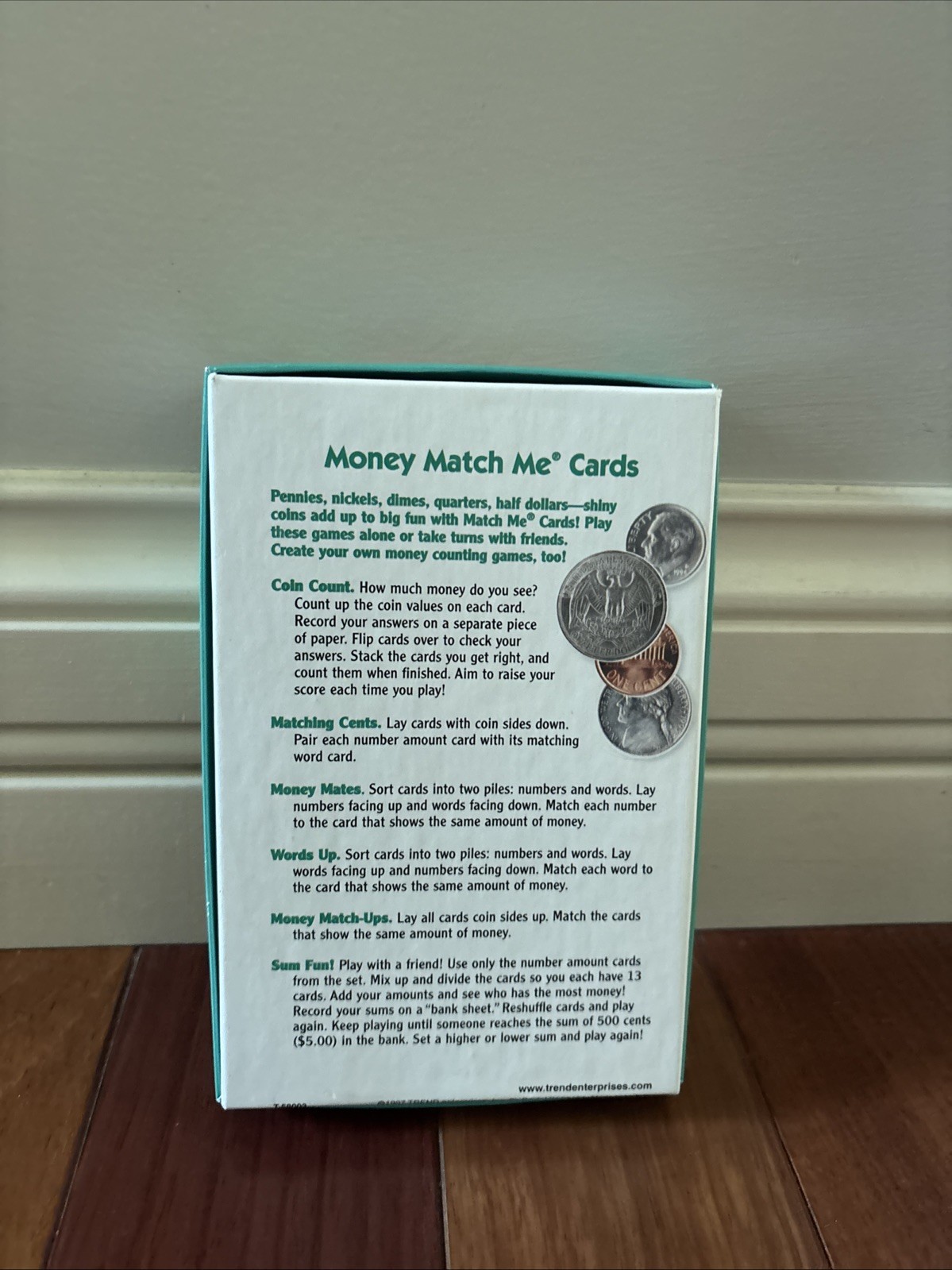 Money Match Me Cards Educational Cards by Trend -New & Sealed Ages 6 And Up U4