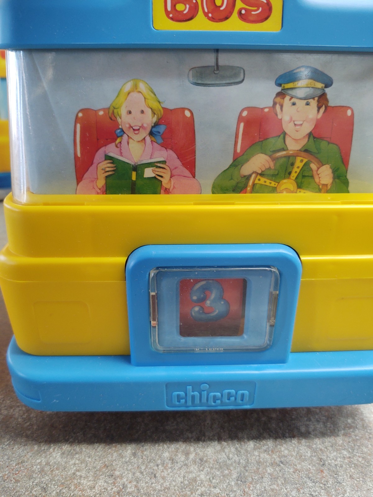 Vintage CHICCO Italy 63023 COUNTING Numbers SCHOOL BUS Complete – Original Box