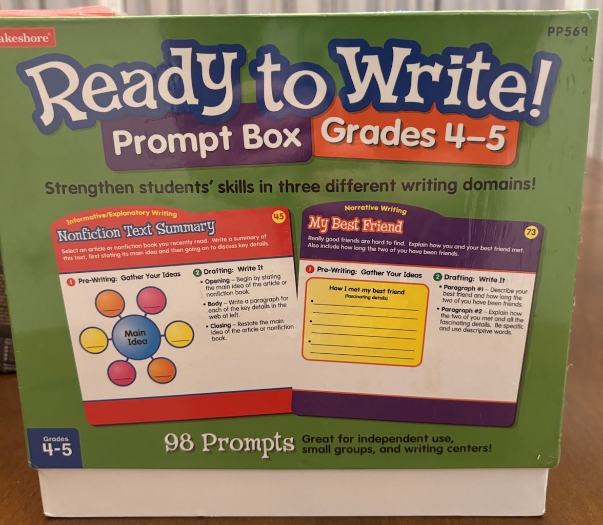 Lakeshore Ready to Write! Prompt Box Grades 4-5, Ages 8-11, PP569