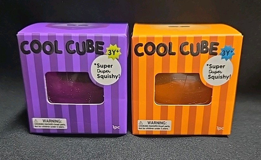 Super Duper Squishy Cool Cube By J’adore Set Of 2 Purple & Orange