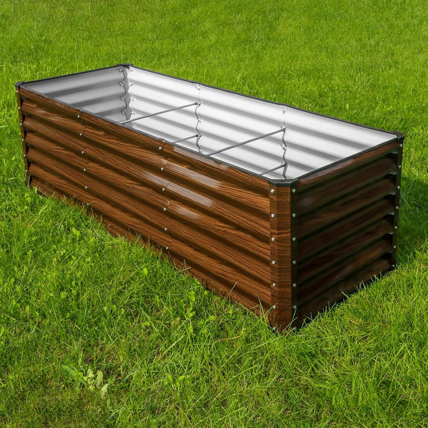 2-Pack 6x2x2FT Galvanized Raised Garden Bed Kit Metal Planter Box Planting