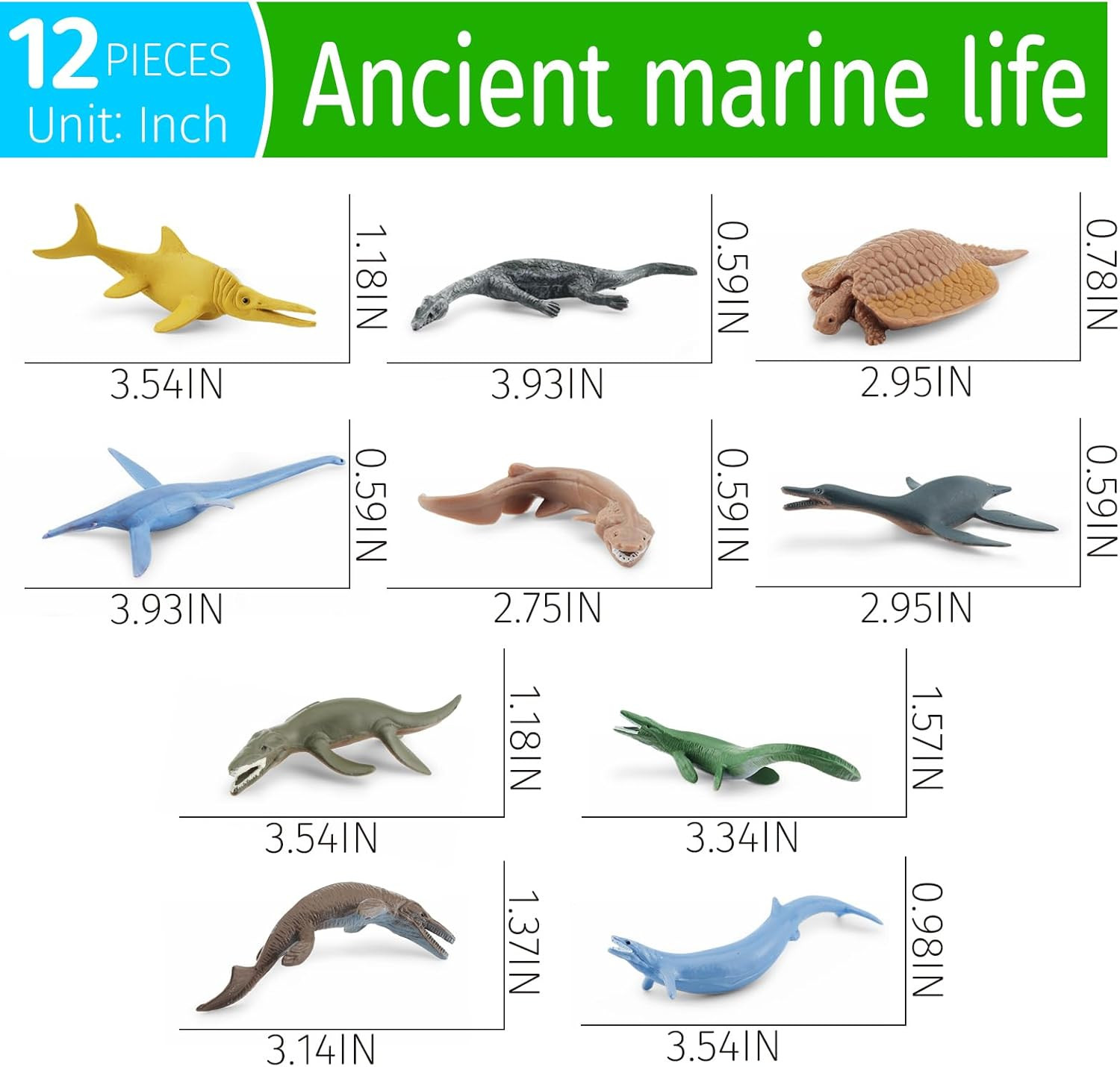 Mini Prehistoric Sea Creatures Toys Ancient Dinosaur Toy Set 2-4 Inch Marine