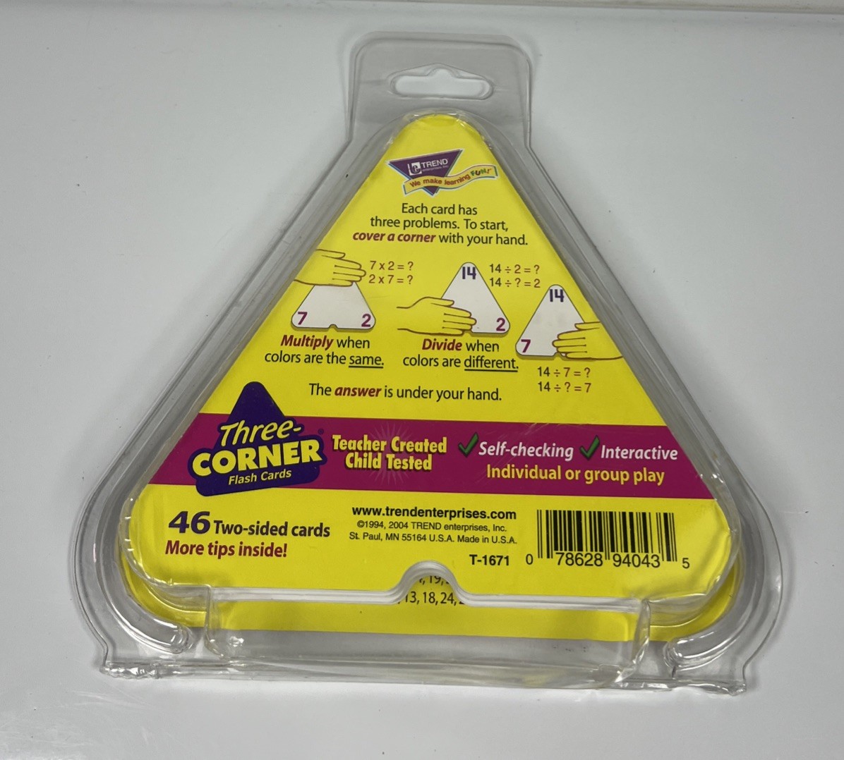 Trend Enterprises Three-Corner Flash Cards Division & Multiplicatio Ages 8 & Up