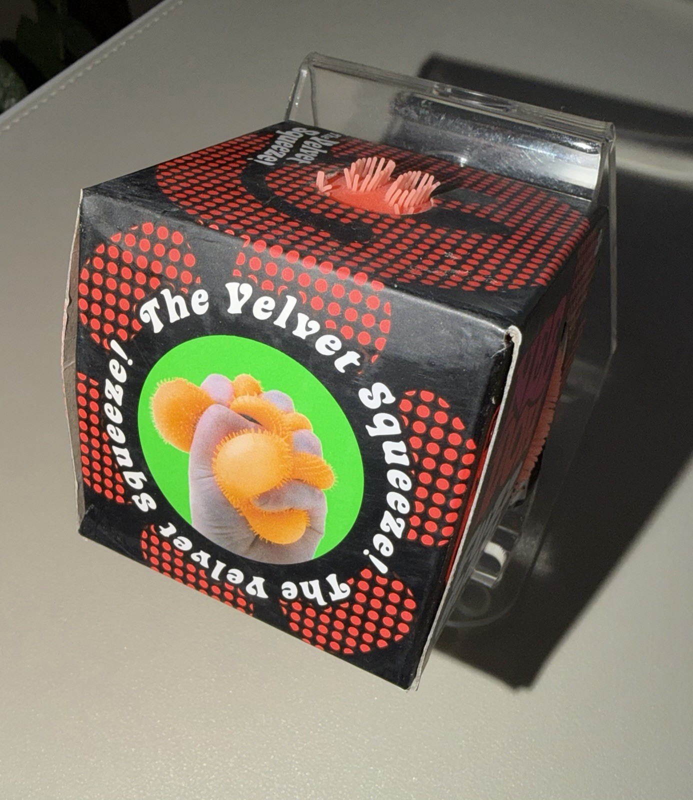 NeeDoh FUZZ BALL – Velvet Squeeze! ORANGE Flower Power New/Sealed Schylling