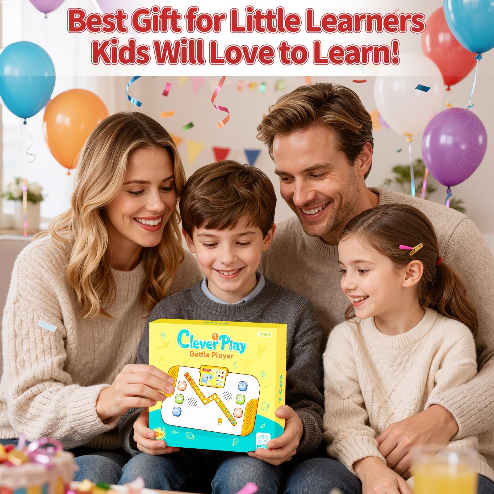 Educational Toys for Kids 3-6 Years Old, Interactive Quiz Battle Small, White