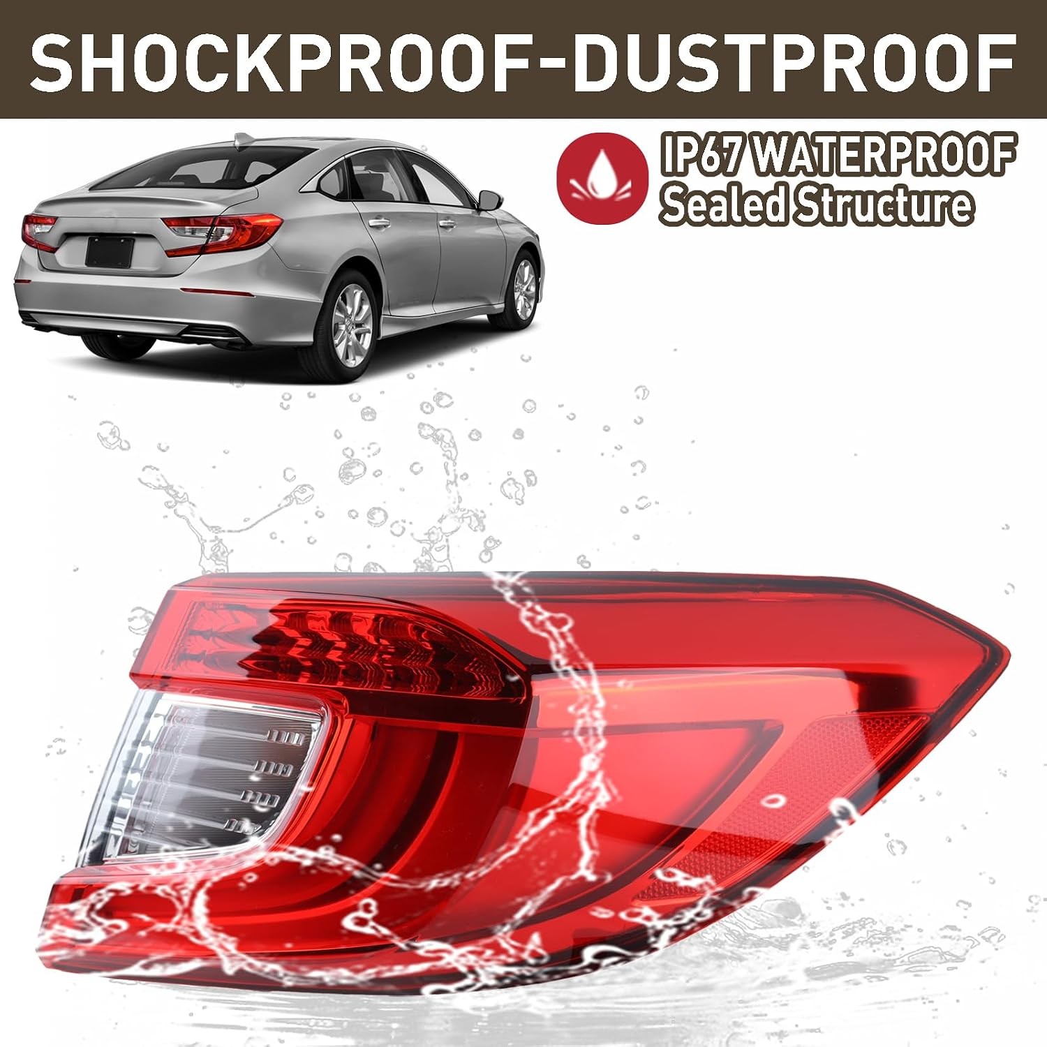 2022 Honda Accord Sedan LED Tail Light Rear Lamp Assembly Compatible for
