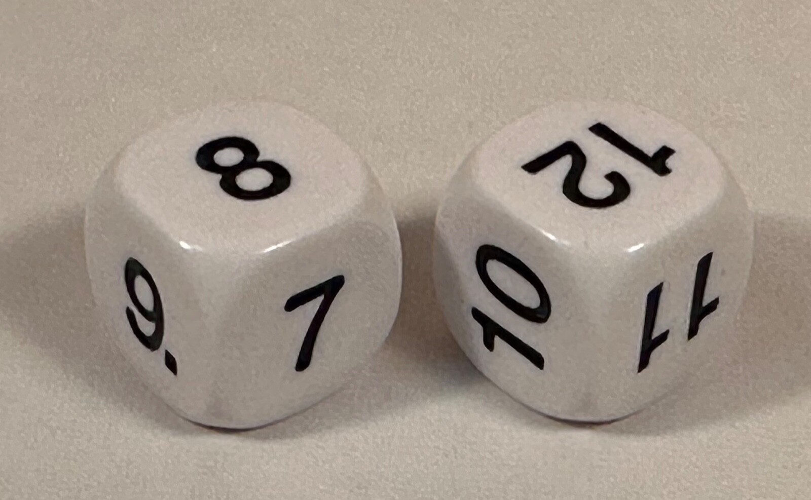 7-12 Dice (2) for Math Exercises, Magic Tricks