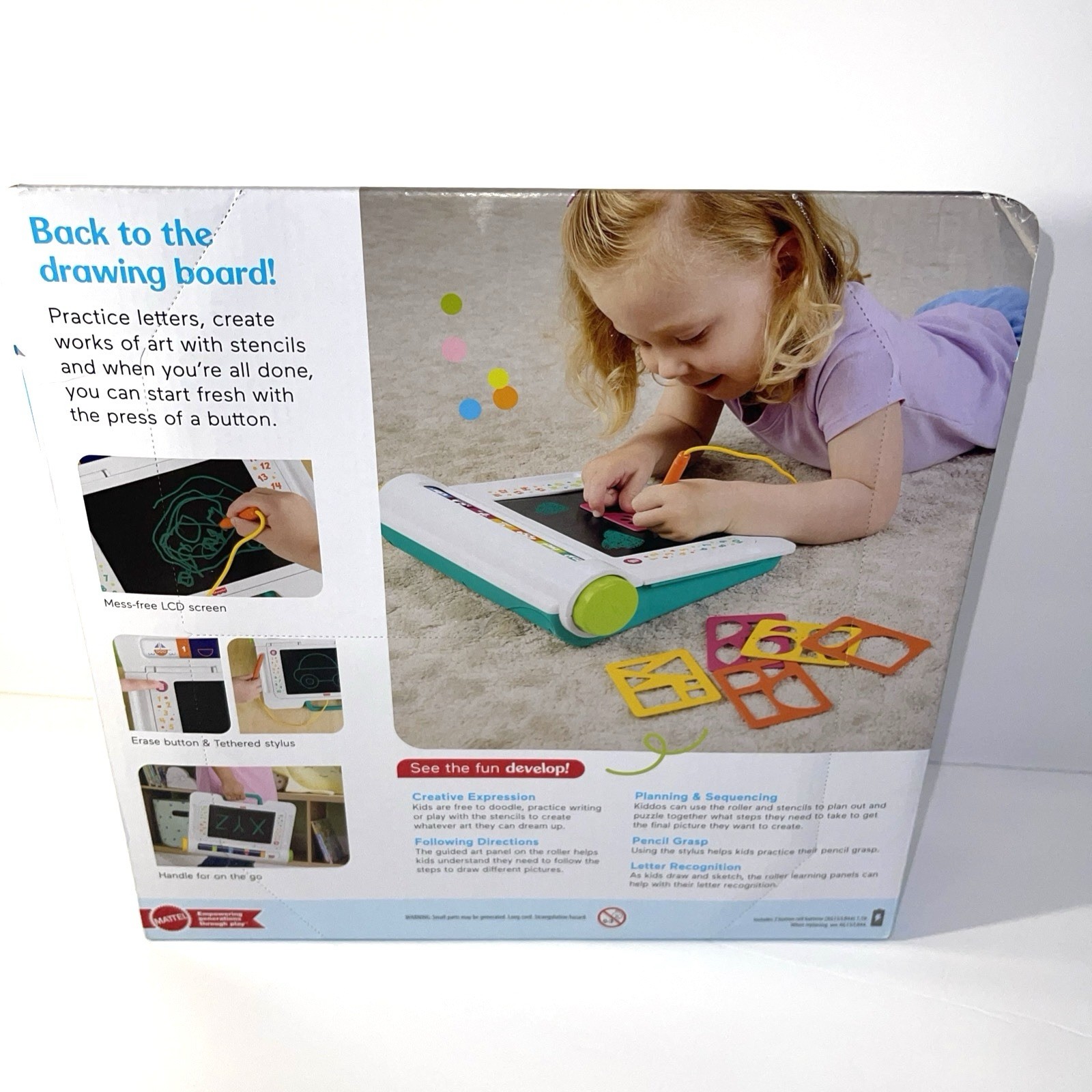 Fisher Price Learn & Doodle Desk Mess-Free Writing Drawing Tablet LCD NEW 3+