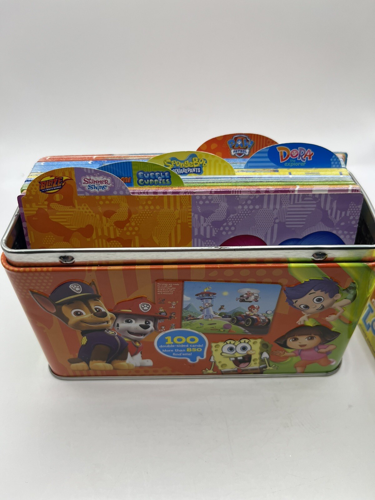 Nickelodeon Look and Find Fun Activity Tin Set Bubble Guppies Paw Patrol As New